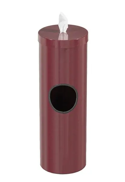 Glaro Free Standing Antibacterial Wipe Dispenser/Receptacle, Removable Liner Can, Burgundy, F1028-