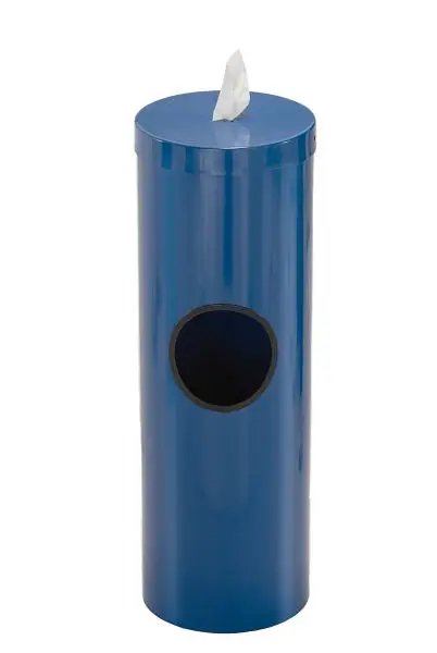 Glaro Free Standing Antibacterial Wipe Dispenser/Receptacle, Removable Liner Can, Blue, F1028-BL