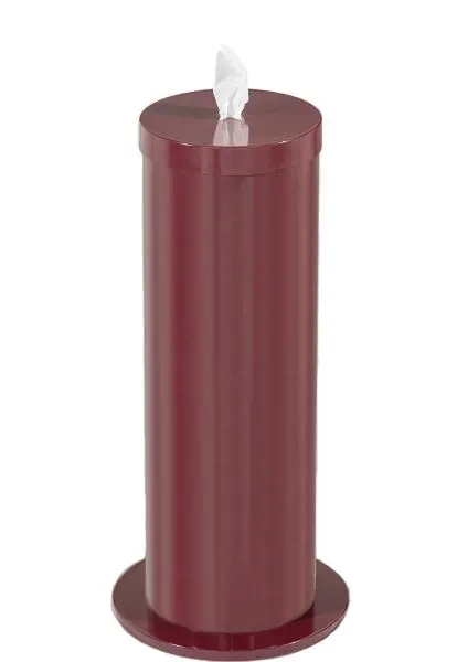 Glaro Mini Floor Standing Antibacterial Wipe Dispenser/Storage Extra Wipe Rolls, Burgundy, F1027-