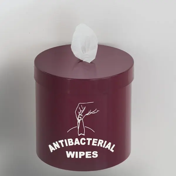 Glaro Stylish Wall Mounted Antibacterial Wipe Dispenser Logo, Burgundy, W1015-S-
