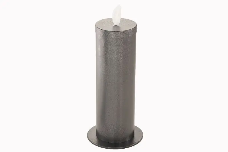 Glaro Superior Floor Standing Antibacterial Wipe Dispenser/Storage Extra Wipe Rolls, Silver Vein, F1027-SV