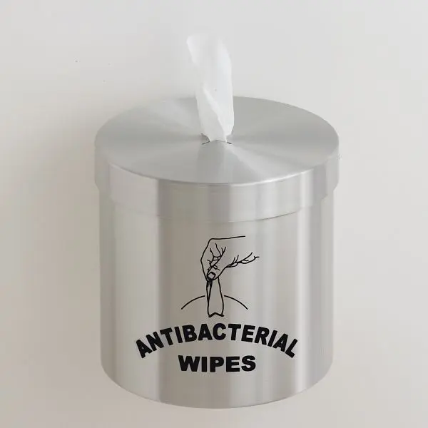 Glaro Wall Mounted Antibacterial Wipe Dispenser Logo, Aluminium, W1015-S-SA