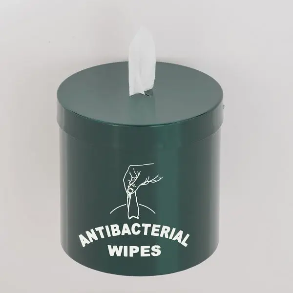 Glaro Water-Resistant Wall Mounted Antibacterial Wipe Dispenser Logo, Green, W1015-S-HG