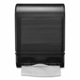 HARBOR Folded Towel Dispenser, Wall Mount, Smoke Plastic Cover Black Steel Base, Quantity: 6 pieces, HDMF1