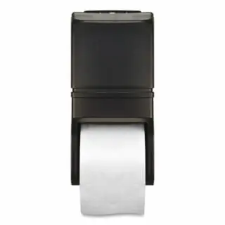 HARBOR Robust Toilet Tproblem Dispenser, Holds 2 Quality Rolls, Smoke Plastic Cover Black Steel Base, Quantity: 6 pieces, ...