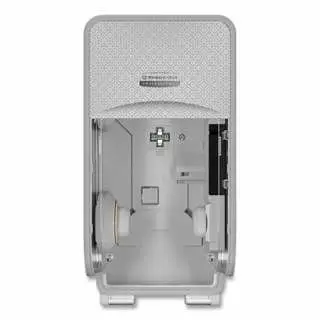 Kimberly-Clark Wide Icon Quality Roll Toilet Paper Dispenser, 2 Coreless/Small Core Rolls, Silver Mosaic, Vertical, 53696