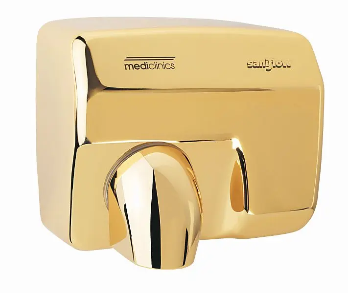 Saniflow Ergonomic Automatic, hand dryer, Gold plated, E88AO-UL