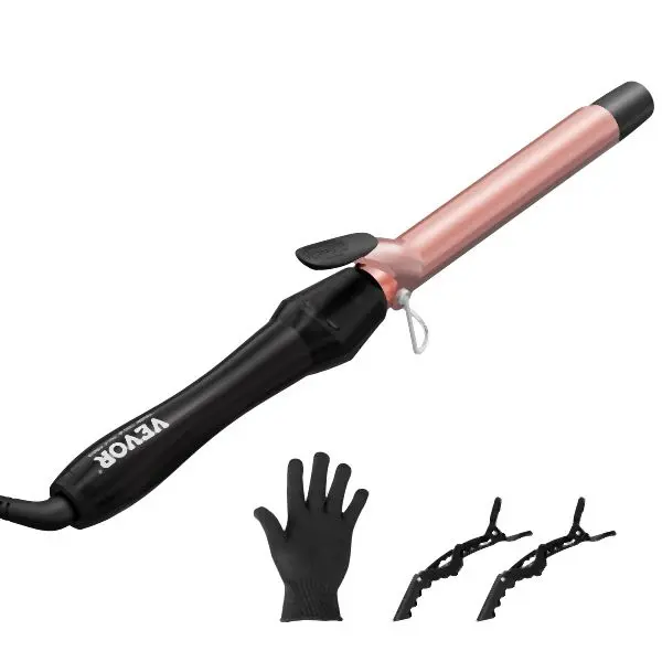 VEVOR 1-Inch Curling Iron Ceramic Hair Curling Wand All Hair Types Rose Gold, 1YCSXKZTXJFBHTAI1V1