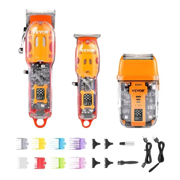 VEVOR Certified Professional Hair Clipper Men 3--1 Hair Clipper Trimmer & Shaver Set, JYDTJ3JZDTJ1R1U7XV9
