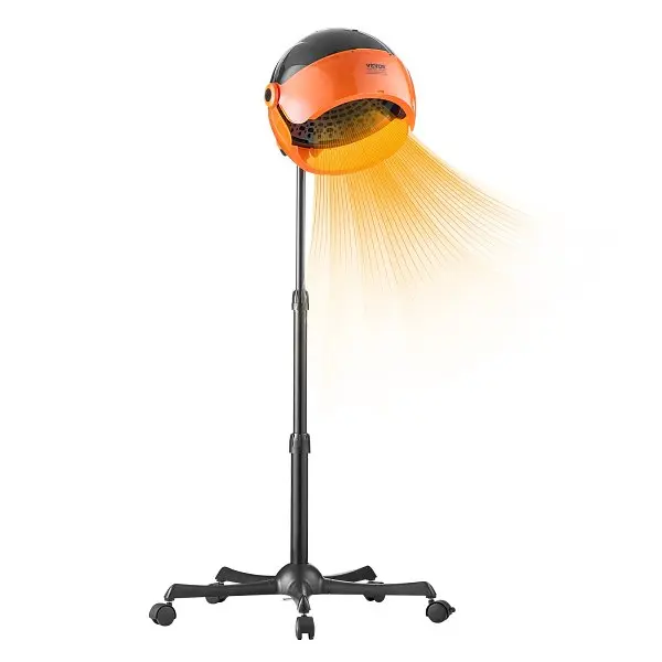 VEVOR Grooved Ionic Hooded Dryer, 1875W Professional Bonnet Hair Dryer, Sit Under Hair Dryer Timer, 3 Temp Settings & ...