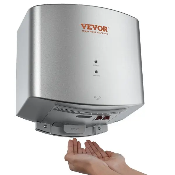 VEVOR Top-Tier Heavy Duty Commercial Hand Dryer, 1400W Automatic High Speed ABS Warm Wind Hand Blower, BGSGSJYSZDGYBNB71V1