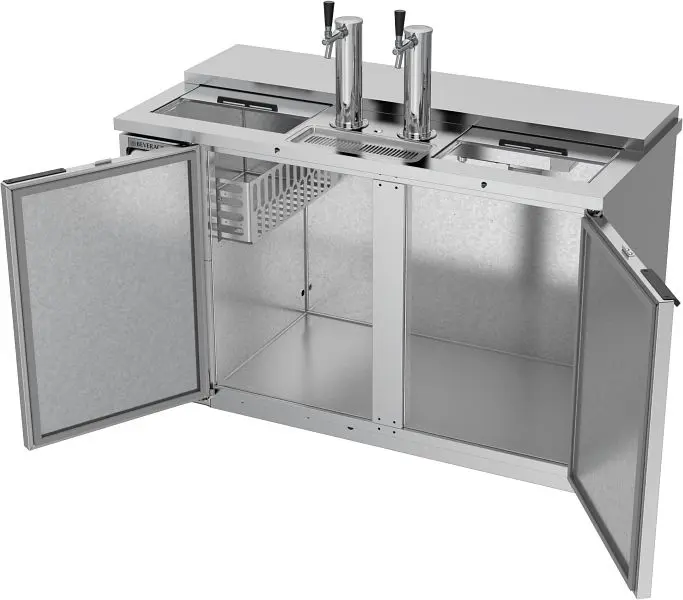 Beverage-Air Club Top Direct Draw Dispenser, Solid Door, Single Tower Dual Faucets, Exterior Dimensions: WxDxH: 59" x...