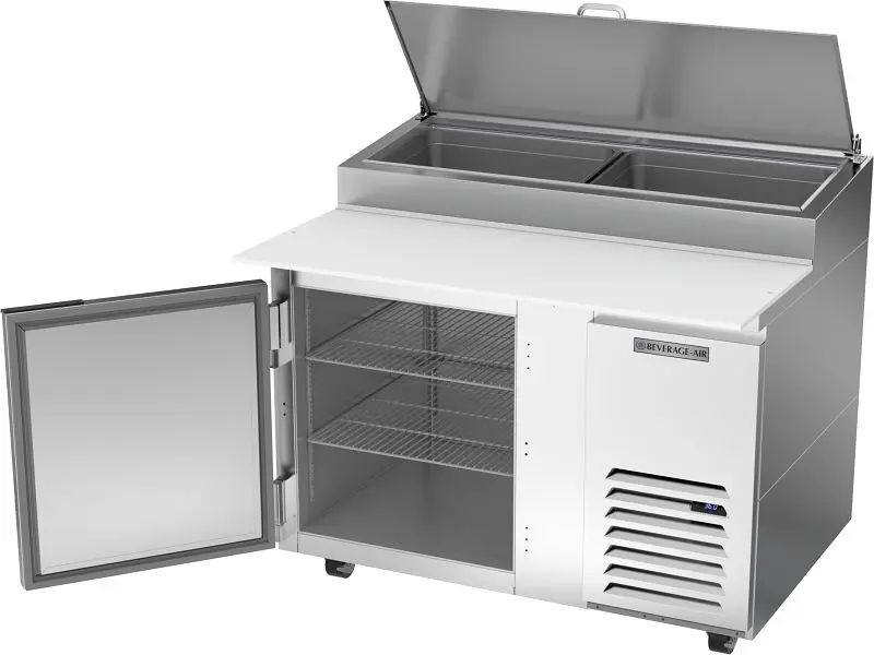 Beverage-Air Deli/Pizza One Doors Prep Table, Exterior Dimensions: WxDxH: 46" x 36 7/8" x 53 1/8", DP46HC