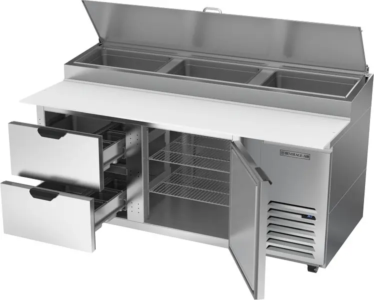 Beverage-Air Deli/Pizza Prep Table One Door & Two Drawers, Exterior Dimensions: WxDxH: 72" X 37" X 53 3/8”...