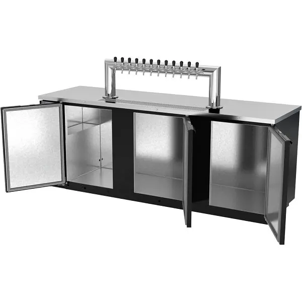 Beverage-Air Direct Draw Dispenser, Twelve Tap Tower, Exterior Dimensions: WxDxH: 95" x 29" x 53 1/8", Fini...