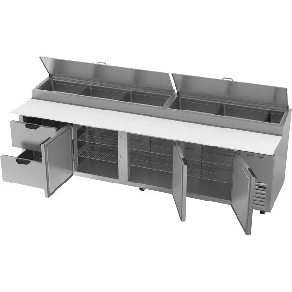 Beverage-Air Unique Deli/Pizza Prep Table Three Door and Two Drawers, Exterior Dimensions: WxDxH: 119" X 37" X 5...