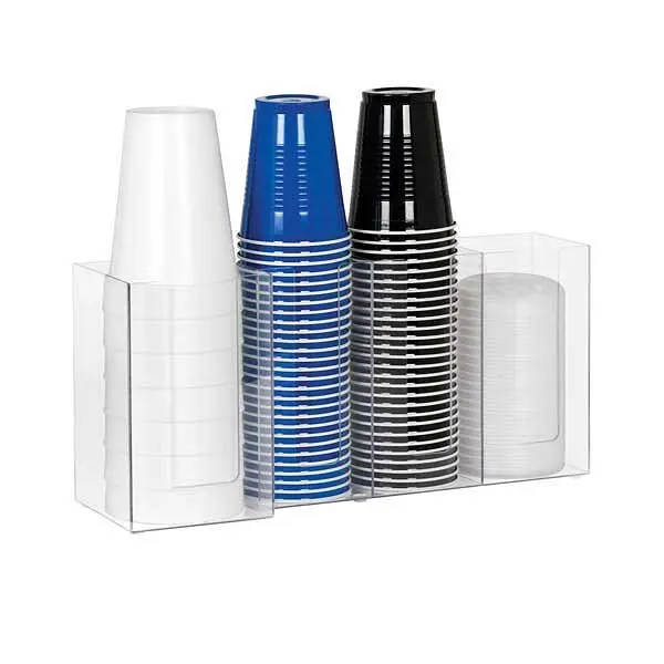 Dispense Certified Rite Four section countertop horiziontal lid preparer - Crystal Clear Acrylic, CTHL-4 Dispense Rite