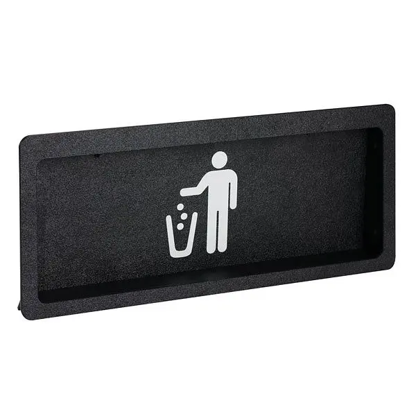 Dispense First-Rate Rite Constructed- trash door - trash symbol faceplate - large - Midnight Black Polystyrene, FMTD-3BT D...