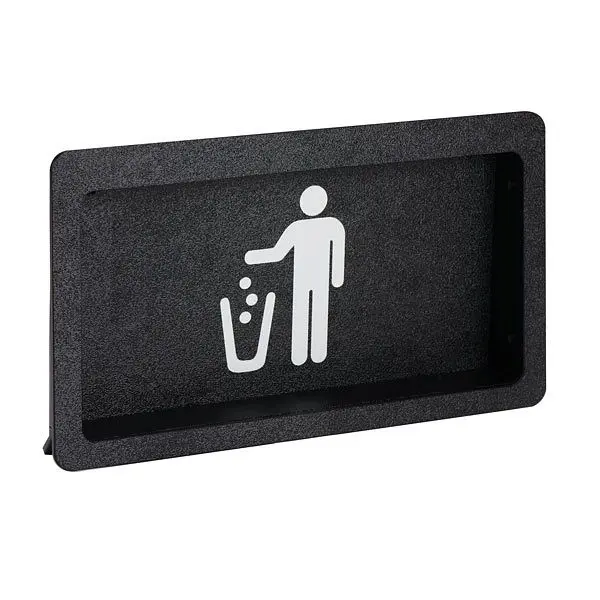 Dispense Genuine Rite Constructed- trash door - trash symbol faceplate - medium - Black Polystyrene, FMTD-2BT Dispense Rite