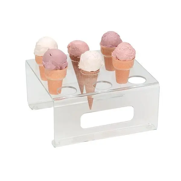 Dispense High-Visibility Rite Nine section cone stand - 1-5/8 holes - Clear Acrylic, CTCS-9C Dispense Rite