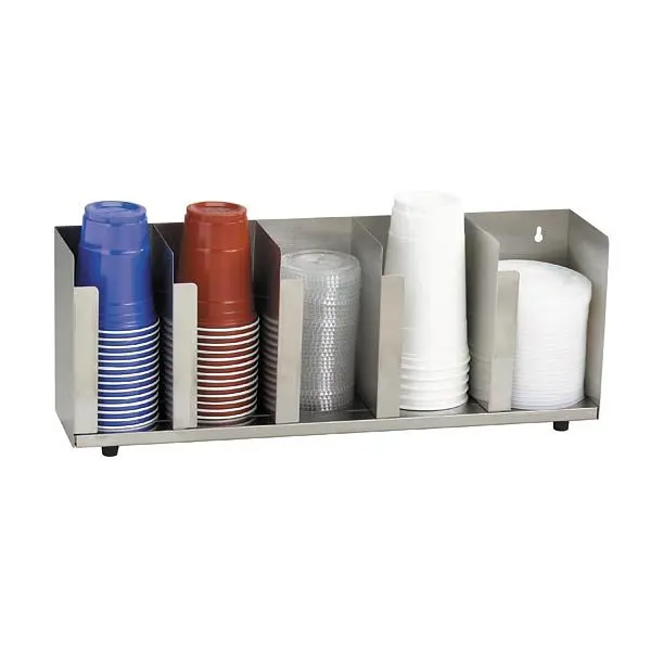 Dispense Medium Rite Five section stainless steel cup and lid preparer, CTLD-22 Dispense Rite