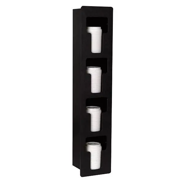 Dispense Modular Rite Four section built- vertical lid preparer - Midnight Black Polystyrene, FMVL-4 Dispense Rite