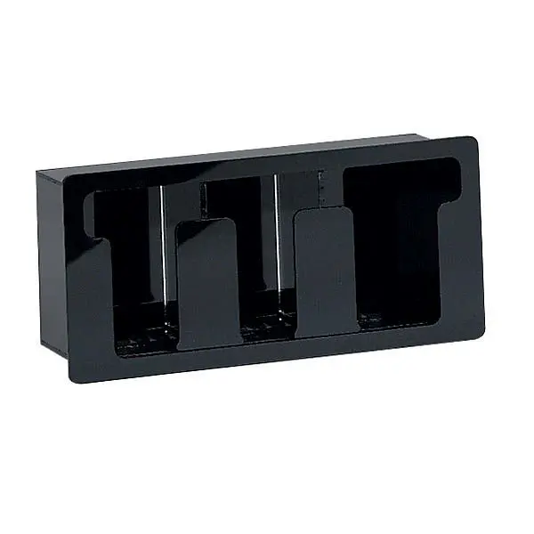 Dispense Ready-to-Use Rite Three section built- lid preparer - Black Acrylic, FML-3 Dispense Rite