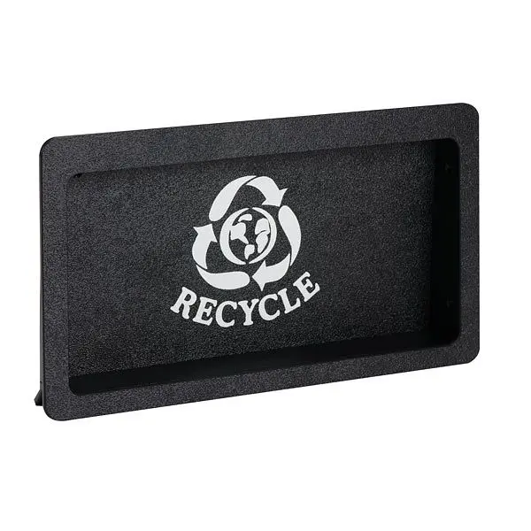 Dispense Rite Constructed- trash door - recycling symbol faceplate - medium - Jet Black Polystyrene, FMRD-2BT