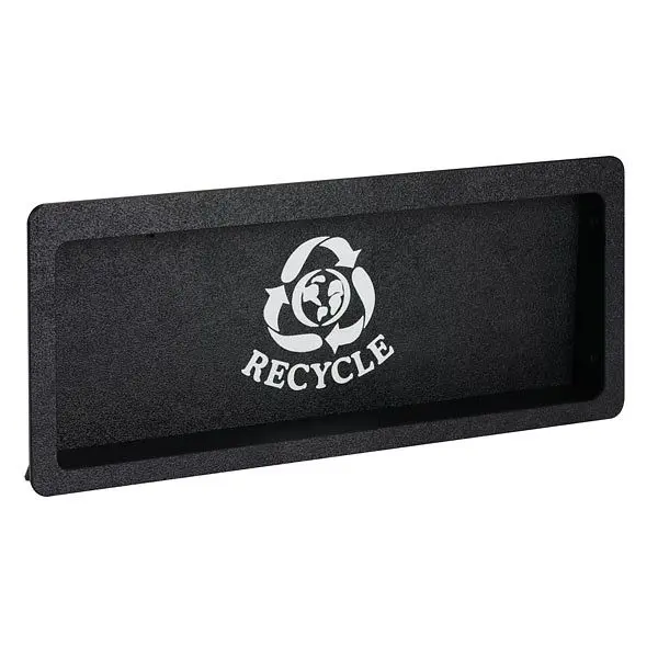 Dispense Rite Constructed- trash door - recycling symbol faceplate - large - Black Polystyrene, FMRD-3BT