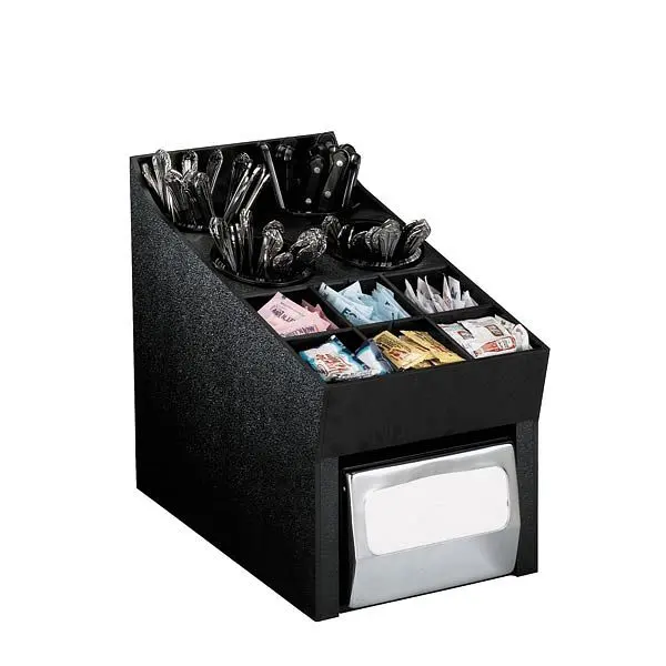Dispense Rite Countertop flatware, condiment and napkin preparer - Ebony Polystyrene, NLO-SWNH