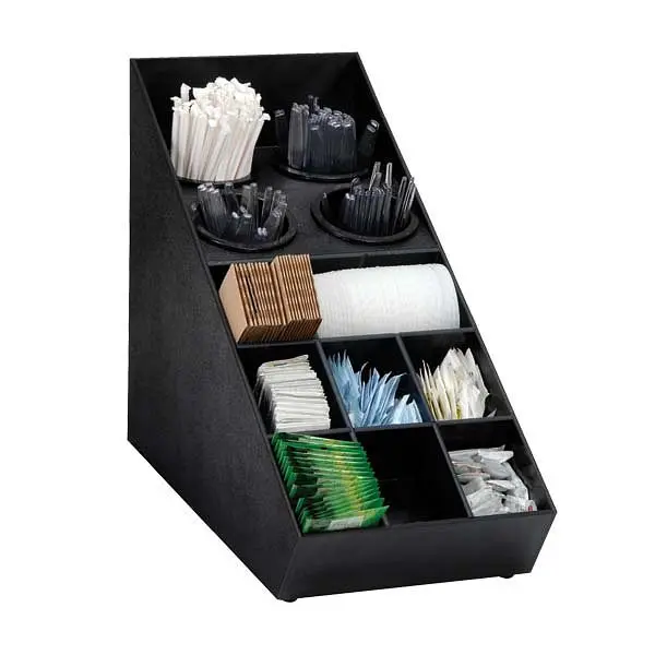Dispense Rite Countertop flatware and condiment preparer - Black Polystyrene, SWCH-1BT