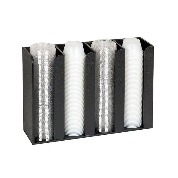 Dispense Rite Countertop or Wall Mount Portion Cup & Lid Arranger - Black Polystyrene, Product Dimensions: 9-1/8"...