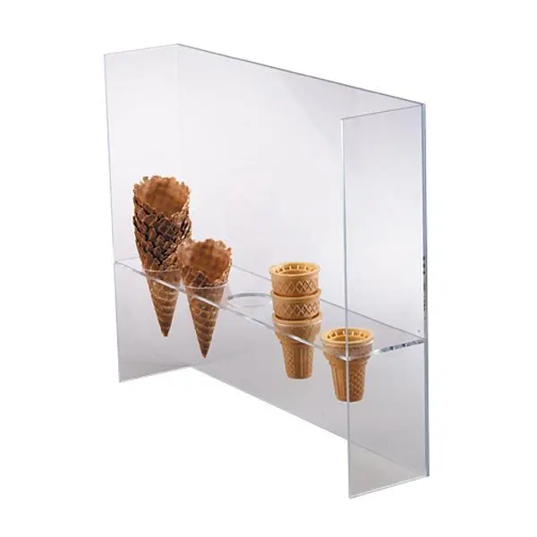Dispense Rite Five section cone stand shield - Transparent Acrylic, CSG-5L