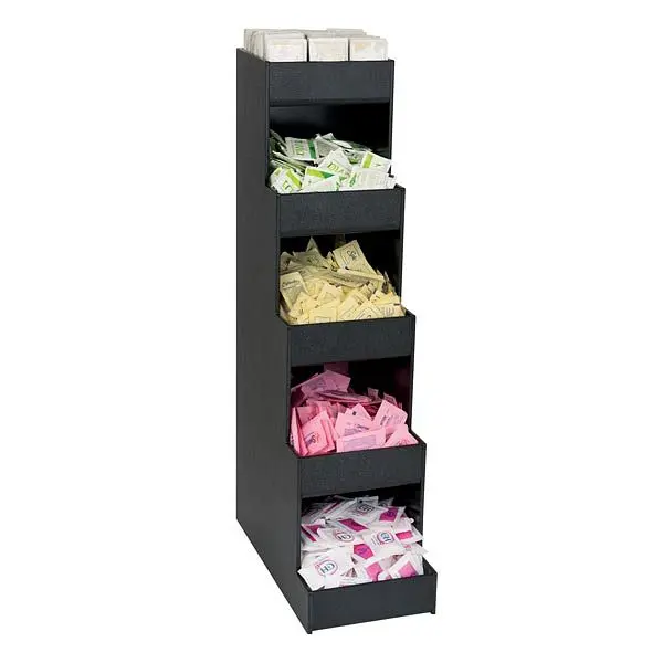 Dispense Rite Five section countertop condiment preparer - Black Polystyrene, CTVH-5BT