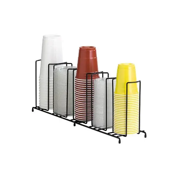 Dispense Rite Five section wire rack cup and lid preparer - Black Wire Form, WR-5