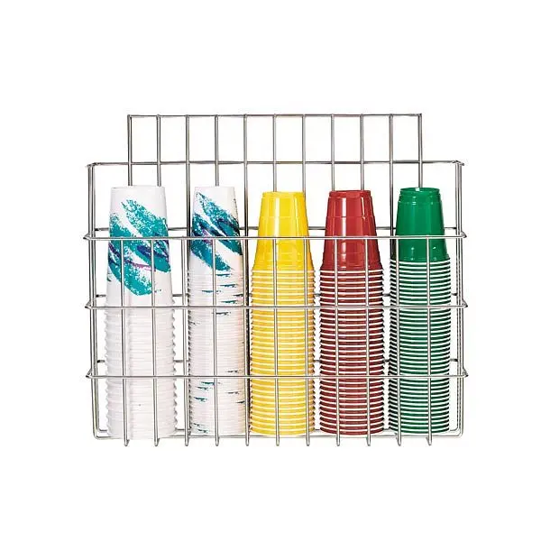 Dispense Rite Surface mounted wire cup caddy - Stainless Steel, WR-CC-22