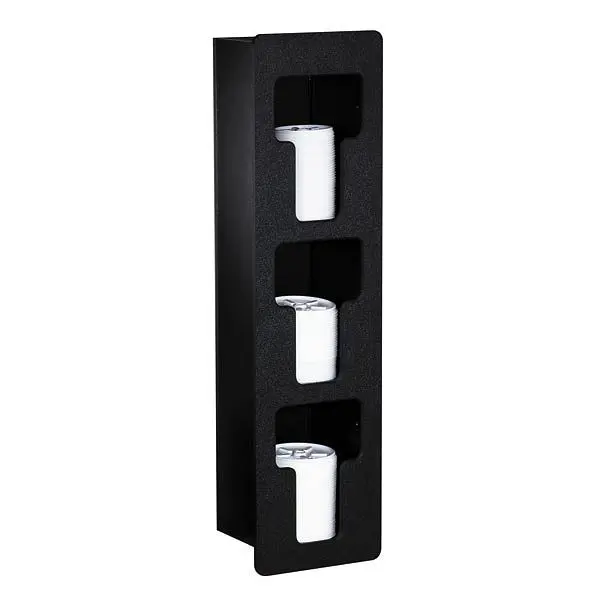 Dispense Standard Rite Three section built- vertical lid preparer - Black Polystyrene, FMVL-3 Dispense Rite