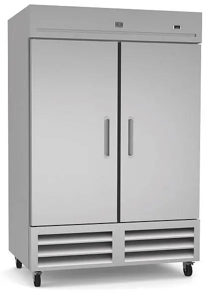 Kelvinator Commercial 2-door reach- refrigerator, stainless steel, 46 cubic feet, R290 refrigerant gas, +33/+41°F - Energ...