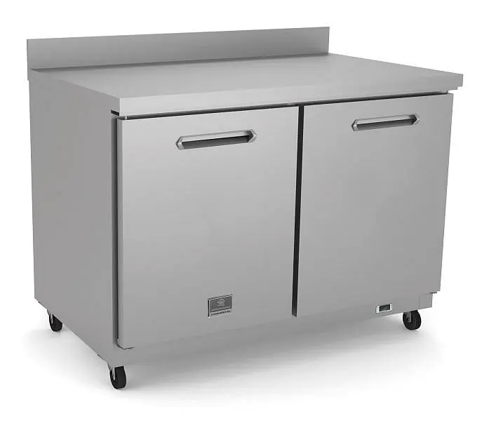 Kelvinator Commercial 2-door undercounter refrigerator worktop, 60", R600a refrigerant gas, 33/+41°F, stainless stee...