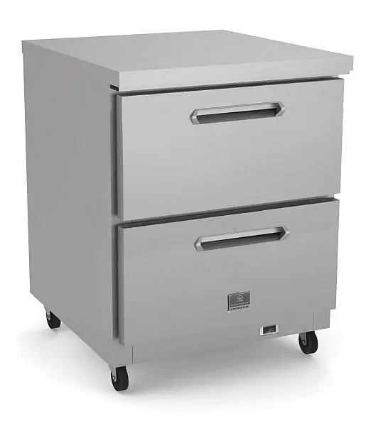Kelvinator Commercial 2-drawer undercounter refrigerator, 27", R600a refrigerant gas, 33/+41°F, stainless steel, 738290