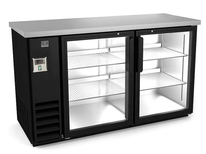 Kelvinator Micro Commercial 2-door support bar refrigerator glass door, 60", R290 refrigerant gas, +33/+41°C, 738273...
