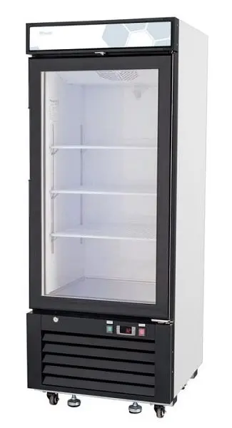 Migali 10 Cubic Feet Glass Door Merchandiser Refrigerator, 24.25"x24"x60.25" (WxDxH), All natural, R290, Li...