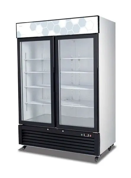Migali 49 Cubic Feet Glass Door Merchandiser Refrigerator, 54.4"x31.5"x81" (WxDxH), 404A, Lift Gate include...