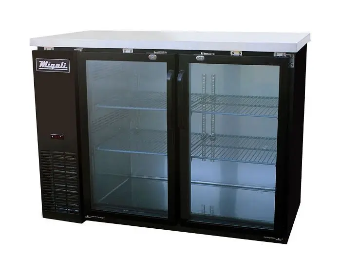 Migali 48″ Glass Door Back Bar Refrigerator, 48.75"x24.4"x35.75" (WxDxH), R290, Lift Gate included, C-BB4...