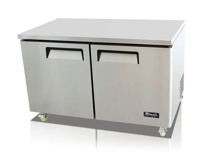 Migali High-Performance 60″ Under-counter & Work Top Refrigerator, 60.2"x30"x37.25" (WxDxH), 134A, Li...
