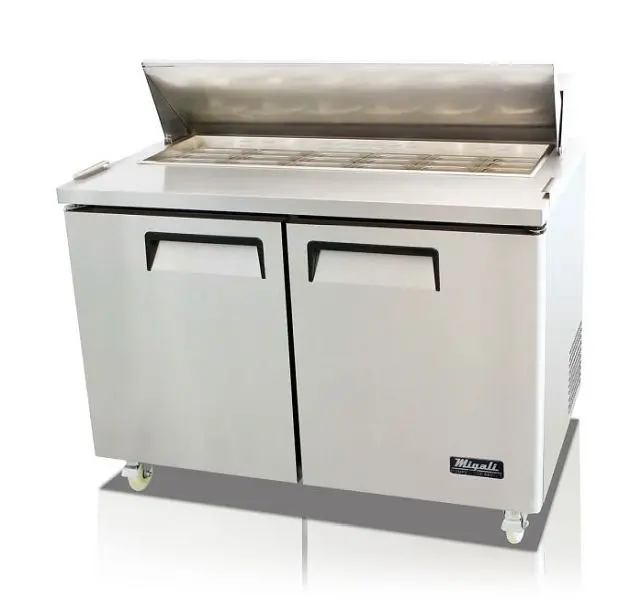 Migali 48″ – 18 Pans, Big Top Sandwich Prep Table, 48.2"x30"x46.6" (WxDxH), 134A, C-SP48-18BT-HC