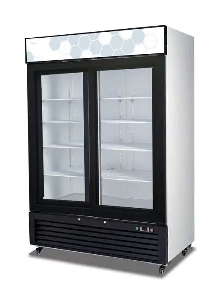 Migali Small 49 Cubic Feet Sliding Glass Door Merchandiser Refrigerator, 54.4"x31.5"x81" (WxDxH), 404A, C-4...