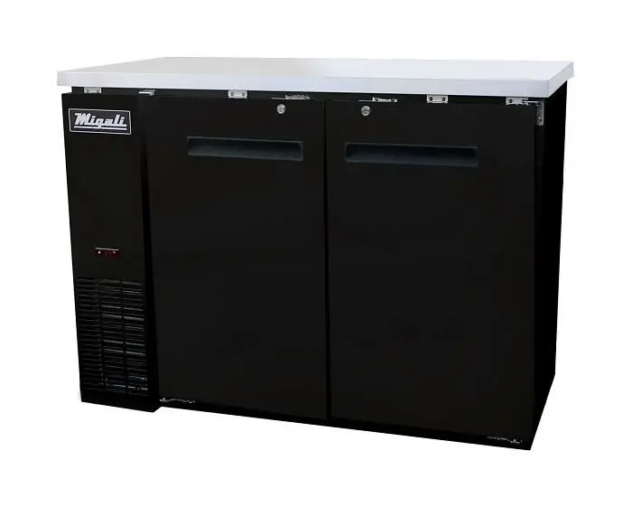 Migali 48″ Solid Door Back Bar Refrigerator, 48.75"x24.4"x35.75" (WxDxH), R290, Lift Gate included, C-BB4...