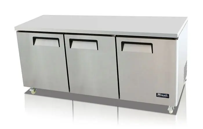 Migali 72″ Under-counter & Work Top Refrigerator, 72.7"x30"x37.25" (WxDxH), 134A, Lift Gate included,...