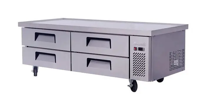 Migali 72″ Wide Refrigerated Chef Base 76″ extended top, 76"x32"x26.6" (WxDxH), 134A, C-CB72-76-HC